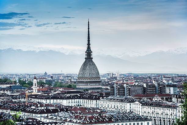 Panoramic View of Turin (Torino) at Sunset