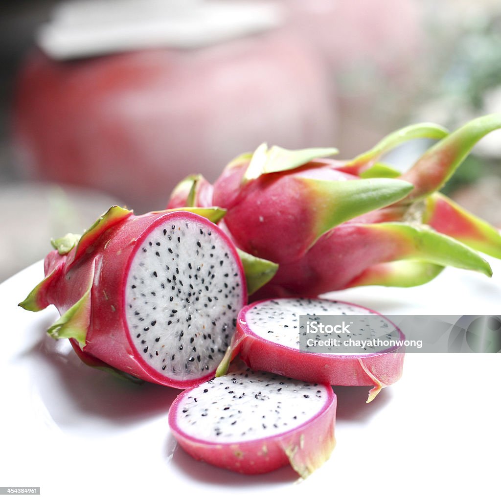 Dragon Fruit Dragon Fruit isolated against white background. Backgrounds Stock Photo