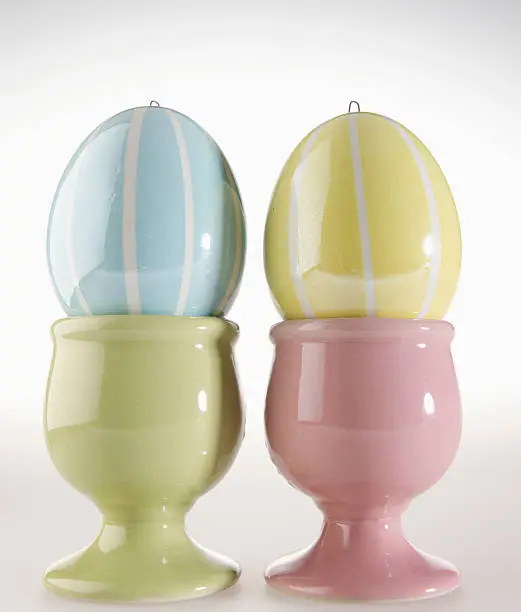 Two Eggcups with Eggs