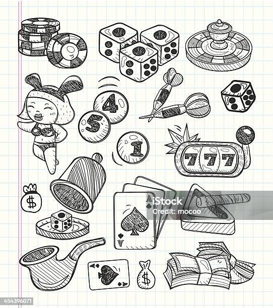 Doodle Icônes De Casino Vecteurs libres de droits et plus d'images vectorielles de Casino - Casino, Croquis, Griffonnage