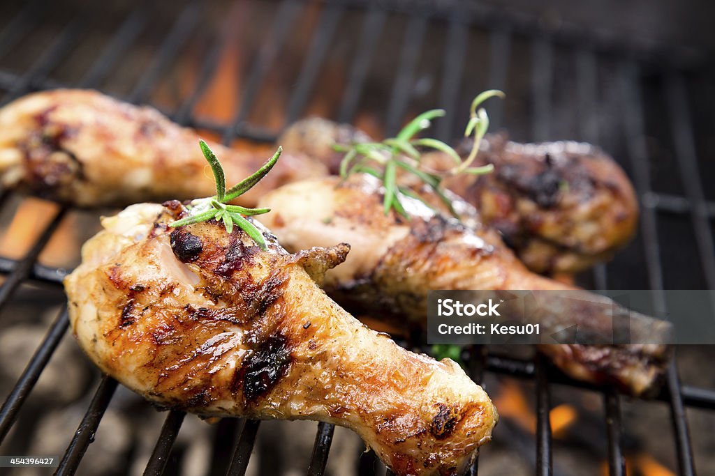 Grilled chicken Legs Grilled chicken Legs on the grill Animal Body Part Stock Photo