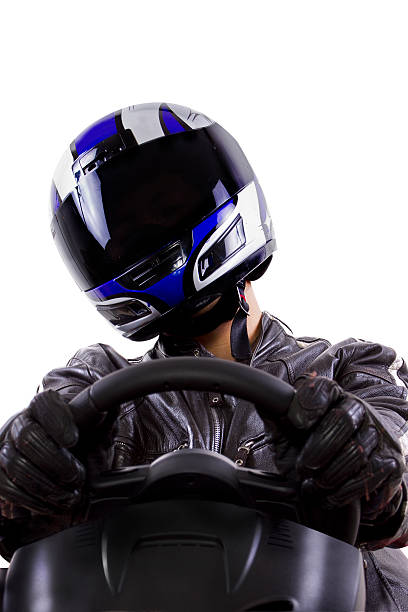 istock Racer Wearing a Helmet and Leather Protective Gear 454398861