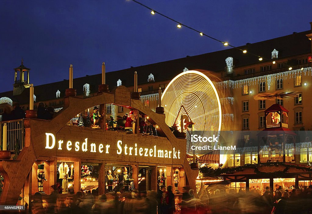 Dresden christmas market Dresden, christmas market  at night Dresden - Germany Stock Photo