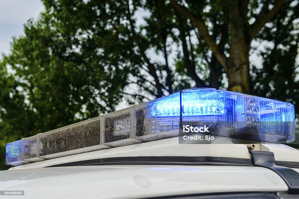 Lumière véhicule d'urgence - Photo de Voiture de police libre de droits