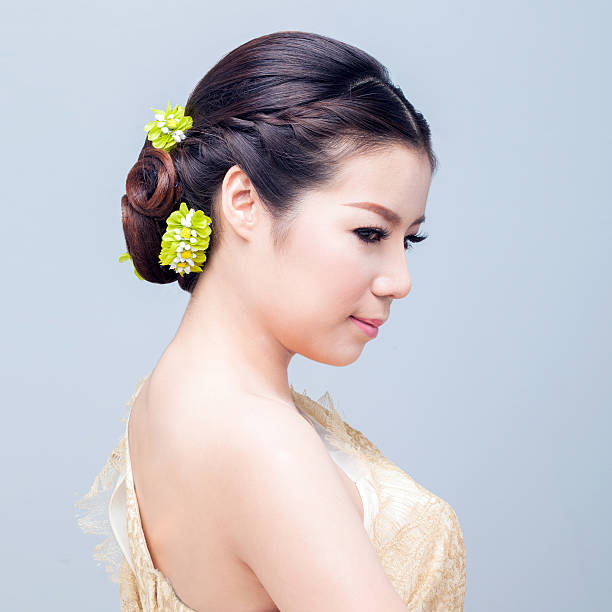 istock bridal make up and hair style. 454405611