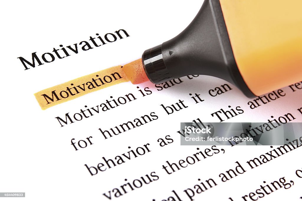 Evidenziatore e parole di motivazione - Foto stock royalty-free di Affari