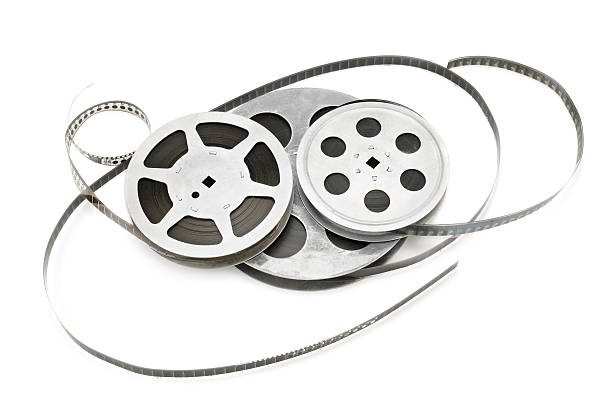 istock Old film strip on white background 454410391