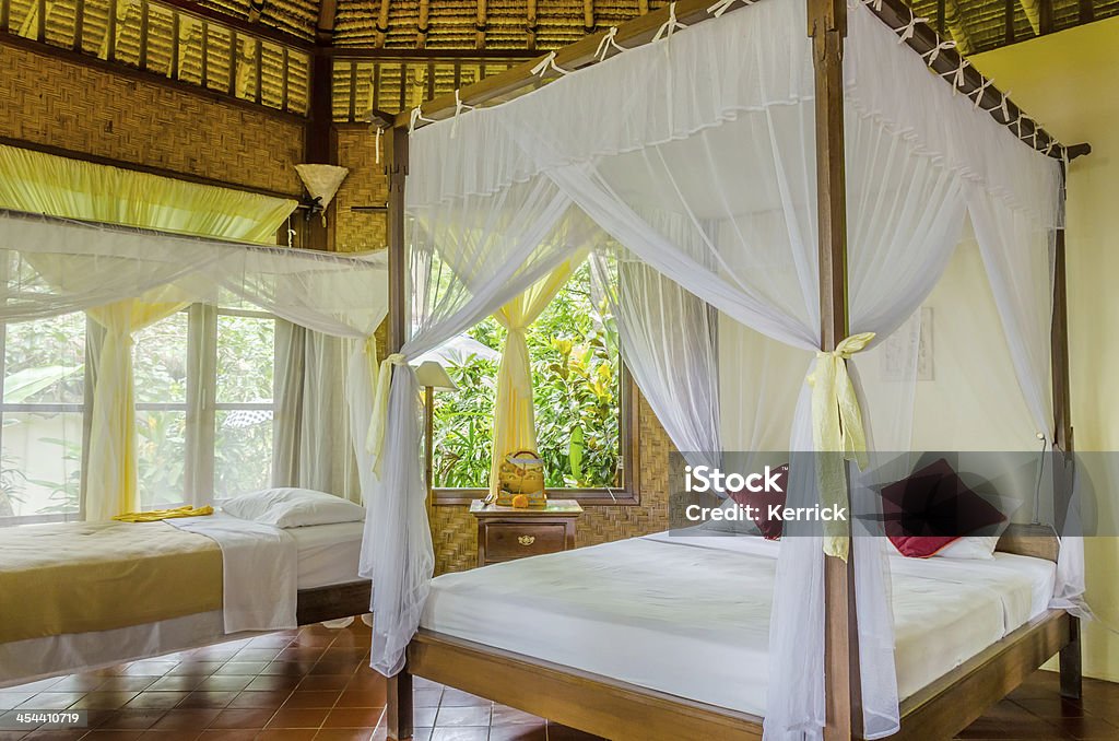 Bett mit Moskito-Netz in Bali - Lizenzfrei Asien Stock-Foto