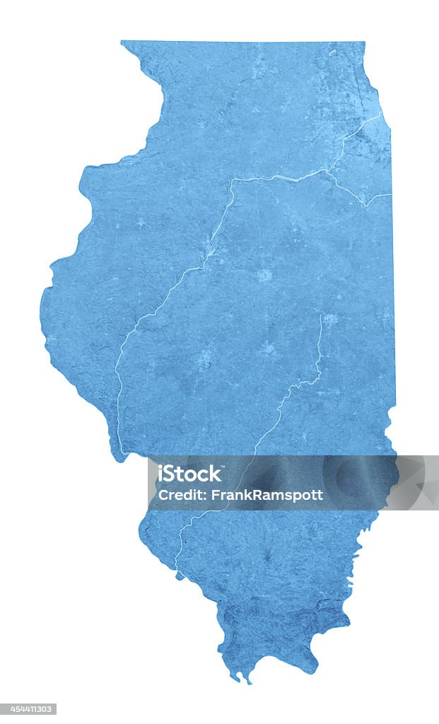 일리노이스 Topographic 맵 격리됨에 - 로열티 프리 일리노이 스톡 사진