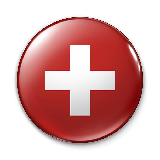 istock Badge - Swiss Flag 454412741
