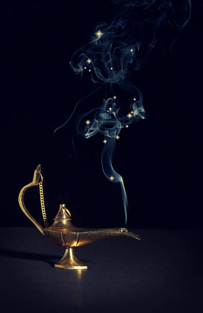 aladdin magic lamp stock photo