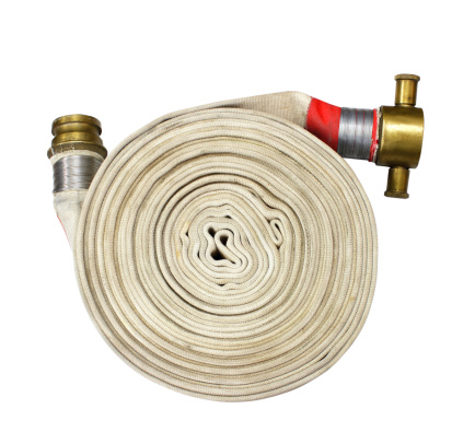 fire fighter hose isolated on the white background
