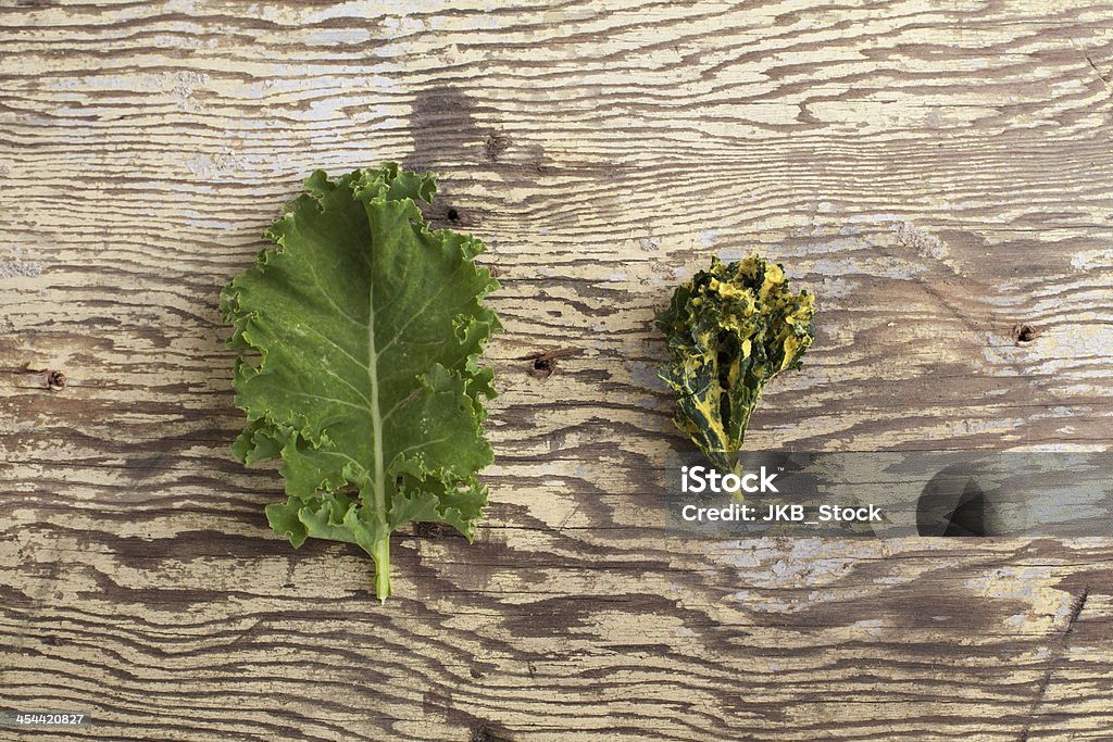 Ravizzone foglia e chip su legno invecchiato - Foto stock royalty-free di Agricoltura