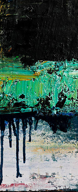 istock Abstract painted black and green art backgrounds. 454439115