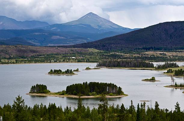 istock Dillon Lake and Rocky Mountains in Fog 454439485