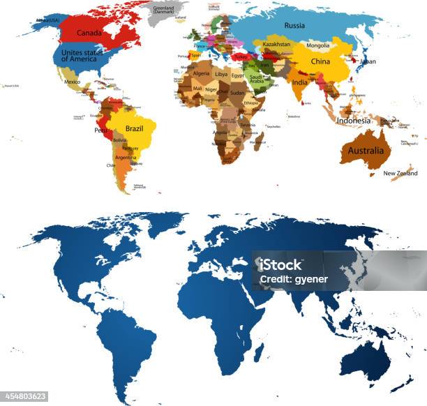 Pays Du Monde Vecteurs libres de droits et plus d'images vectorielles de Afrique - Afrique, Amérique du Sud, Angleterre