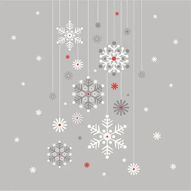 Vector illustration of Hanging Snowflake on Silver