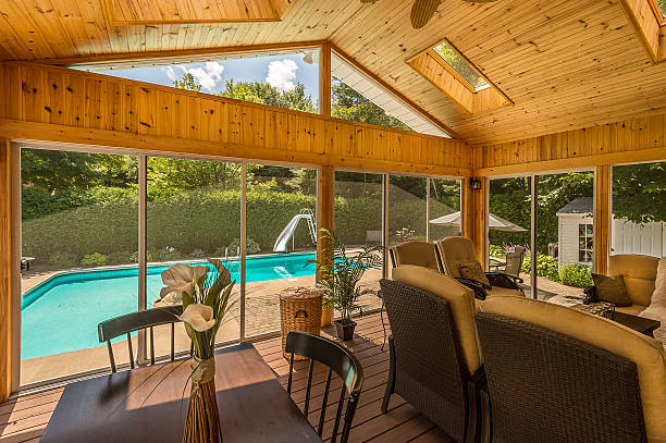istock Screened in Wooden porch 454804467