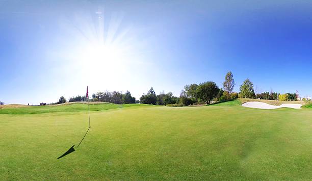 istock Landscape view of a sunny day at the golf course 454920401