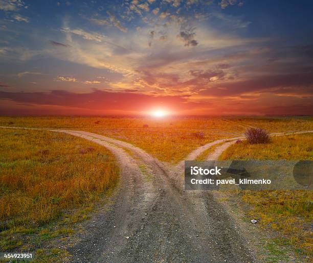 Countryside Roads Stock Photo - Download Image Now - Backgrounds, Blue, Dirt