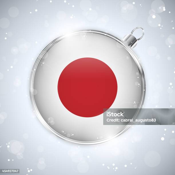 Vetores de Bola De Natal Prata Com Bandeira Do Japão e mais imagens de Artigo de decoração - Artigo de decoração, Bandeira, Bandeira Japonesa