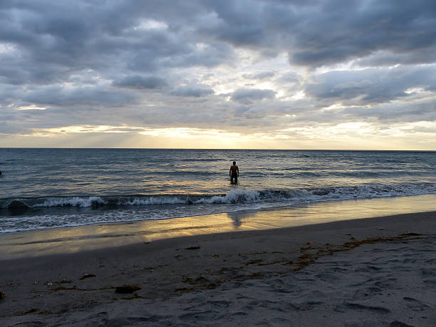 solitary man at the beach
