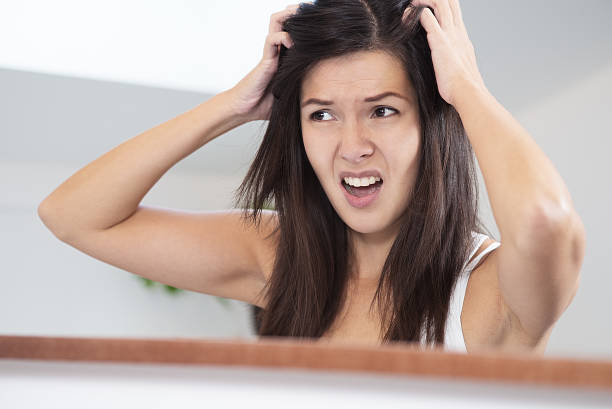 istock Woman having a bad hair day 454932057