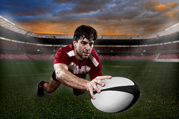 istock Rugby player diving for the ball in a stadium 454933037