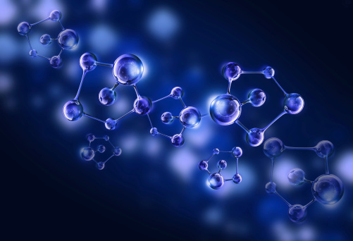 Blue DNA Helix Molecular Background