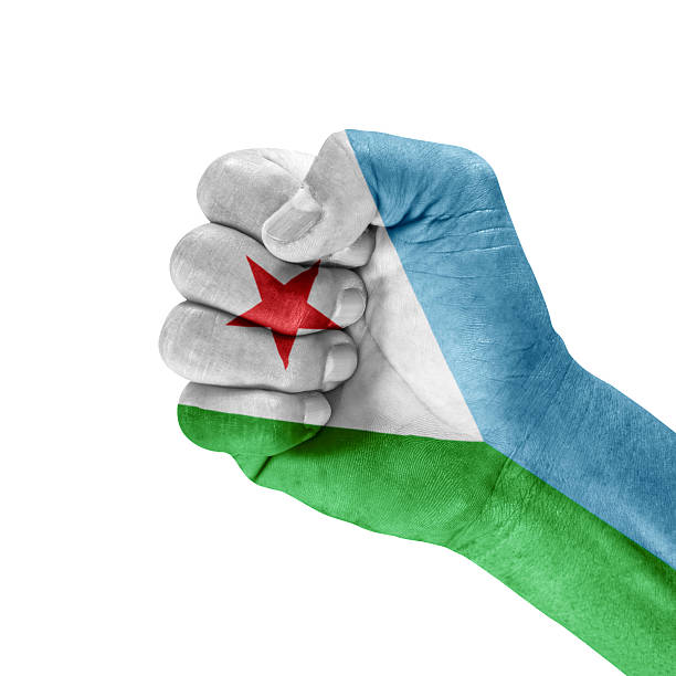 istock Flag of Djibouti On Hand 454938157