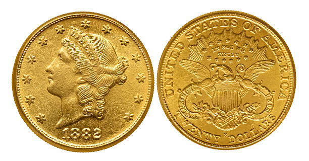 istock Twenty dollars gold coin from 1882 454938439