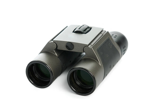 istock Pair of old binoculars isolated on white background 454944329