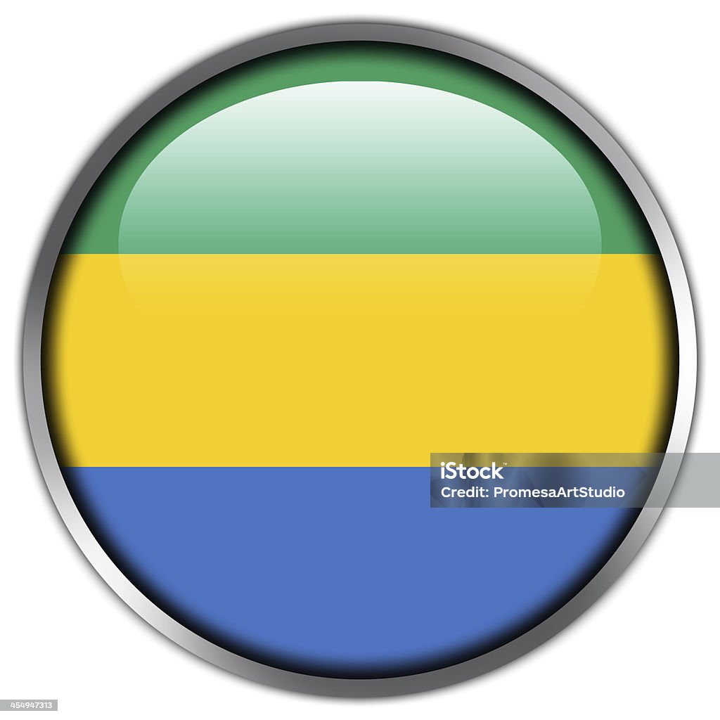 Габон Флаг глянцевый кнопку - Стоковые илл�юстрации Африка роялти-фри