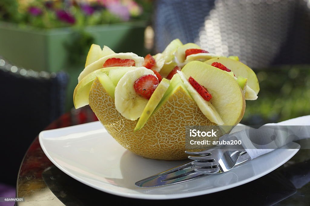 Melón fresas peras postre de Banana - Foto de stock de Alimento libre de derechos
