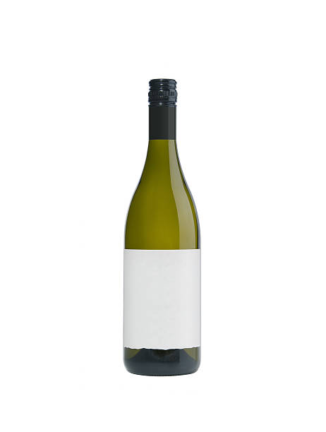 istock Green glass wine bottle isolated on white 454952703