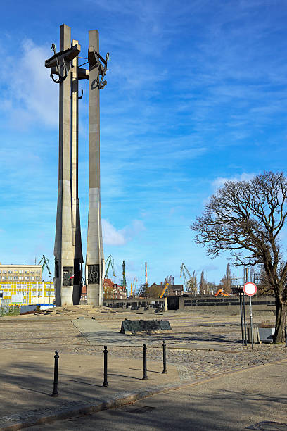 Solidarity in the square stands a monument commemorating the victims of December 1970. The three crosses are high at 42 meters. Photo taken on: March 05, 2011