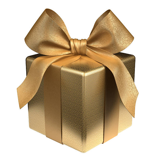 box gift gold stock photo