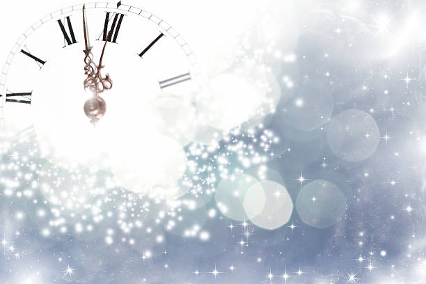 istock Old clock with stars and snowflakes 454962135