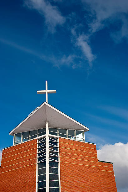 istock modern architecture church fragment and sky 454962171