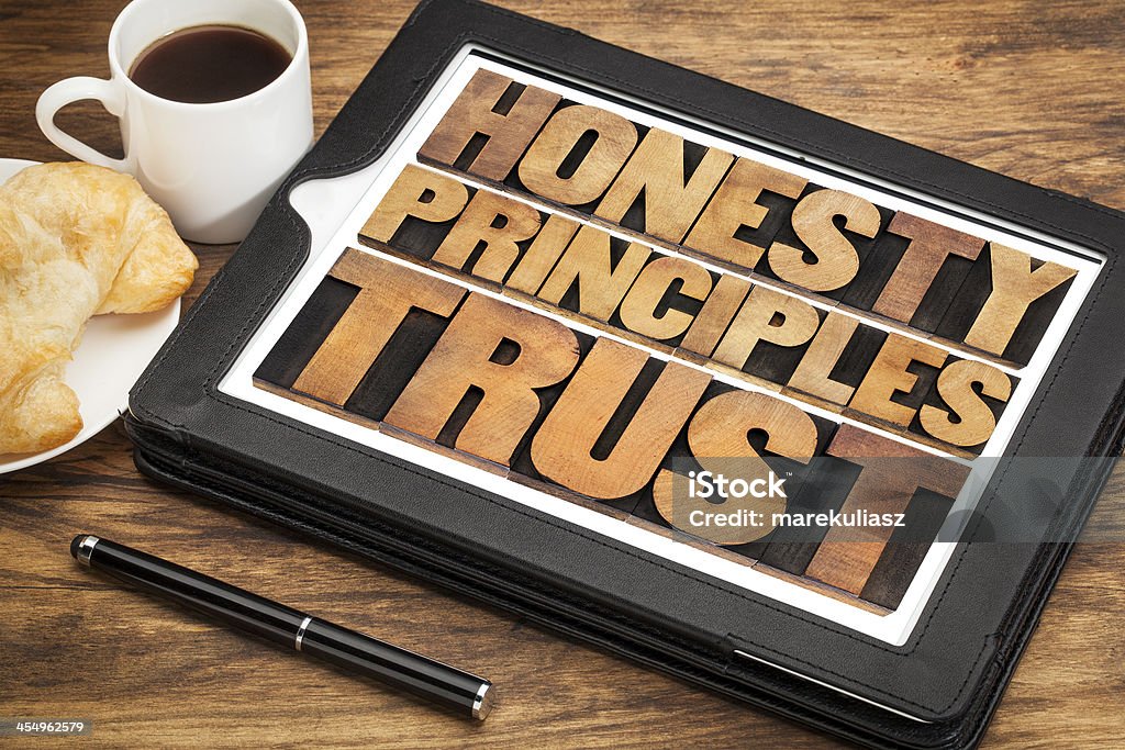I principi di onestà e fiducia - Foto stock royalty-free di Caffè - Bevanda
