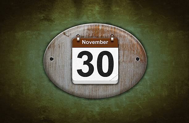 istock Old wooden calendar with November 30. 454963549