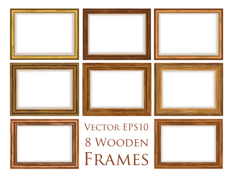 Vector eps10 wooden frame set.