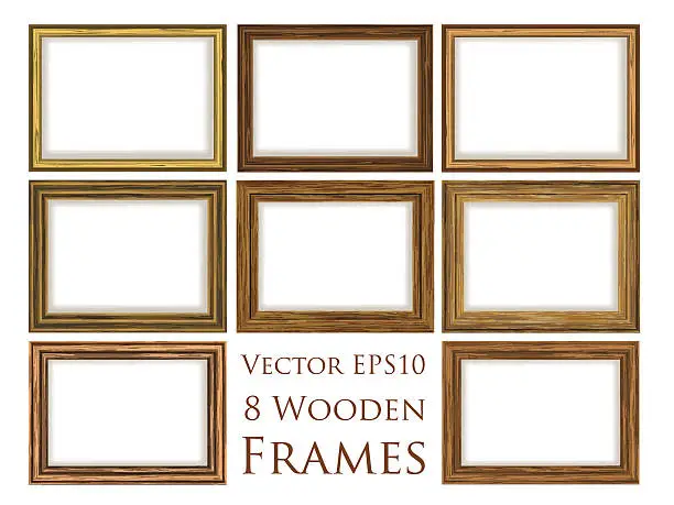 Vector illustration of Wooden frame set.