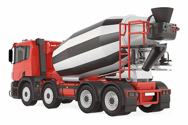 istock Cement Mixer Truck back isolated 454968653