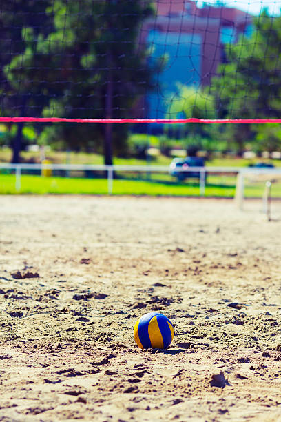 istock Empty beach volleyball playground at seaside resort 454969899