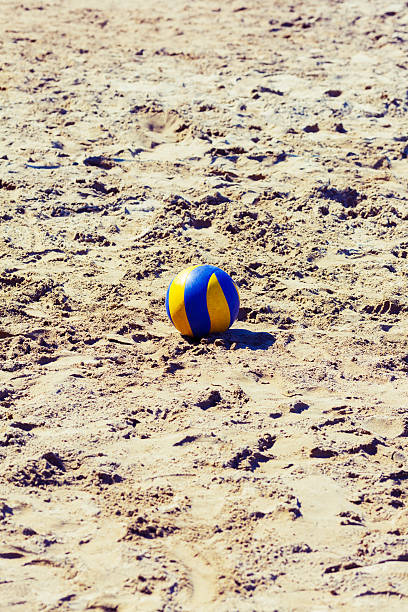 istock Empty beach volleyball playground at seaside resort 454969973