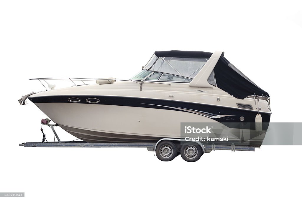 Motor Boat Motor Boat separately on a white background Nautical Vessel Stock Photo