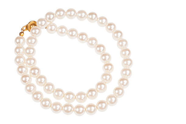 pearl halskette - pearl jewelry necklace women stock-fotos und bilder