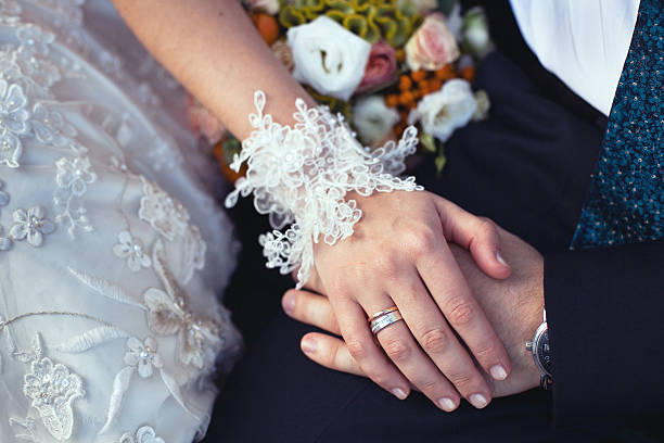 istock hands of wedding couple 454978437