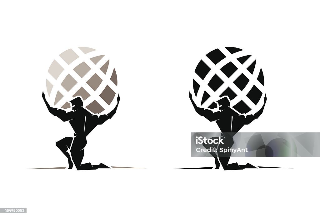 Titan Atlas holding up the earth Illustration of the Titan Atlas holding up the earth. Atlas - Mythological Figure stock vector